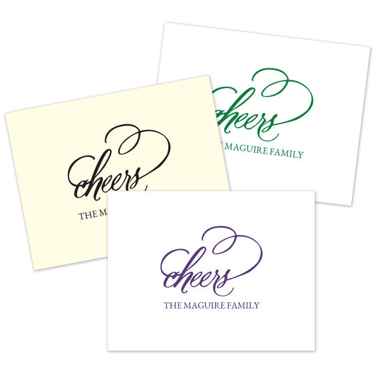 Refined Cheers Folded Note Cards - Raised Ink